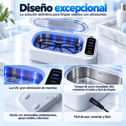 Limpiador Ultrasonico Portatil Y Digital Arvano